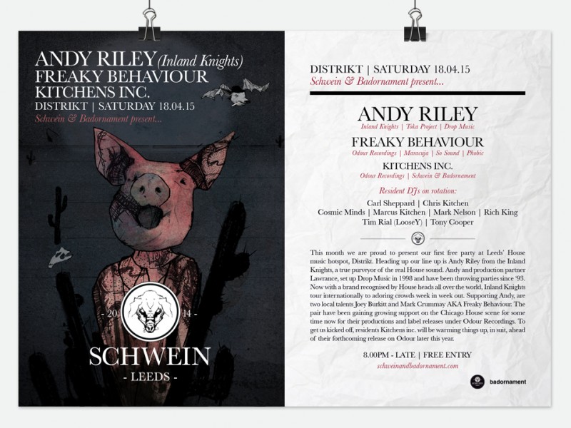 Andy Riley (Inland Knights) / Freaky Behaviour (Odour) & Kitchens Inc. @ Distrikt – 18/03/15