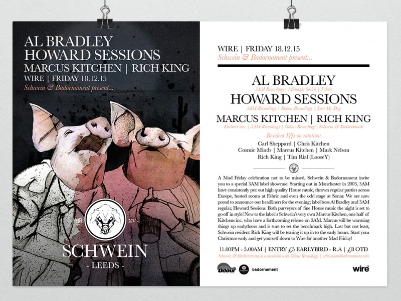 Al Bradley & Howard Sessions (3am Recordings) & residents @ Wire, Leeds – 18/12/15