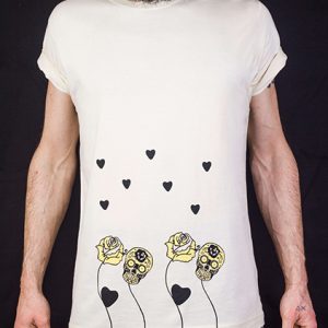 Skulls Roses Hearts T-Shirt by Schwein & Bad Ornament Design by Roya Brehl